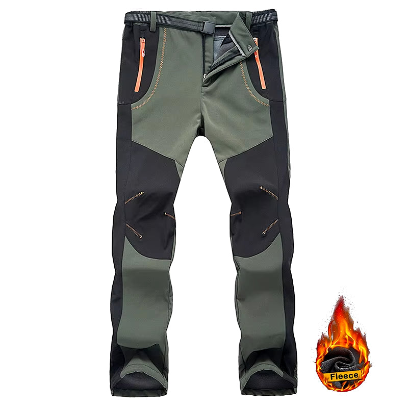 Thick Warm Fleece Hiking Pants Men Winter Waterproof Windproof Outdoor Soft Shell Rain Trousers Trekking Camping Ski Pants