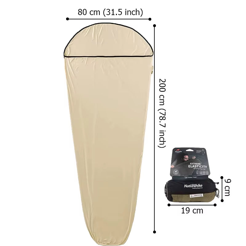 2023 Sleeping Bag Liner Ultralight High Elastic Mummy Quilt Winter Wearable Portable Camping Pocket Sleeping Bags