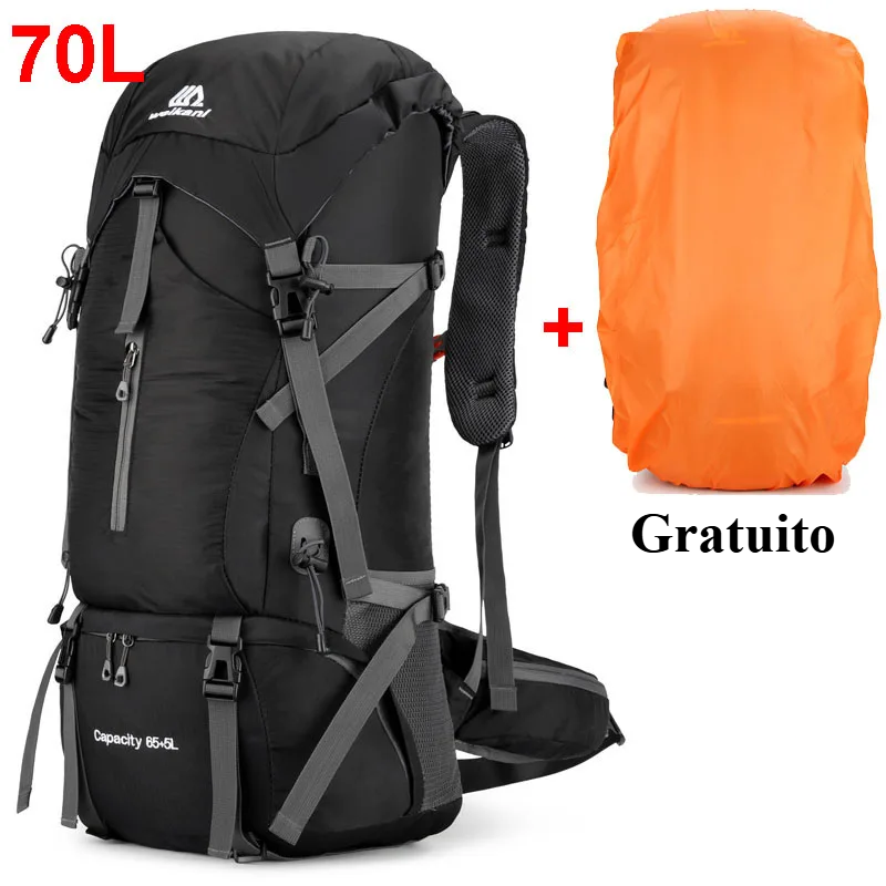 Mochila Técnica 70 L – Nylon Impermeable con Capa de Lluvia