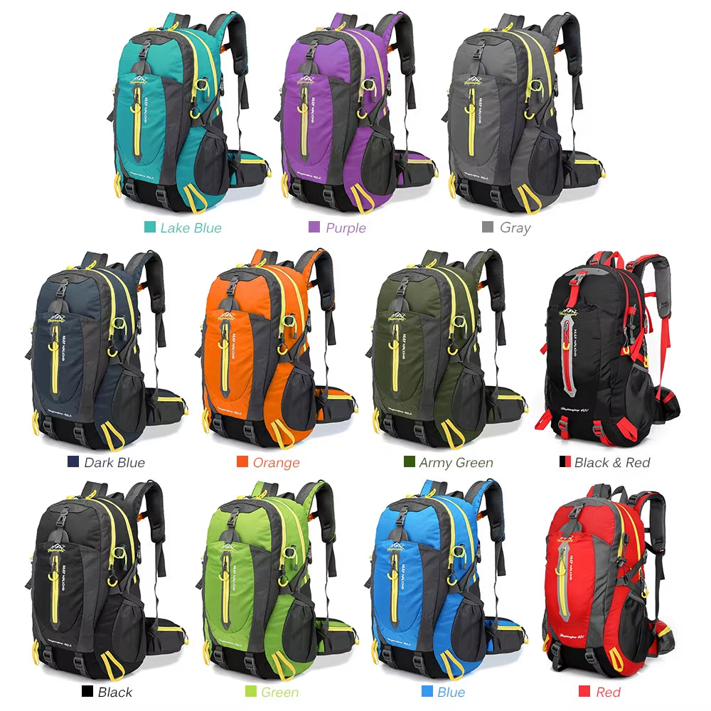 40L Water Resistant Travel Backpack Camping Hiking Laptop Daypack Trekking Climbing Back Bags for Men Women Hiking Supplies
