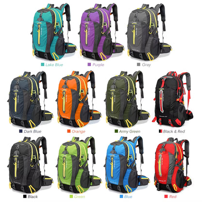 40L Water Resistant Travel Backpack Camping Hiking Laptop Daypack Trekking Climbing Back Bags for Men Women Hiking Supplies
