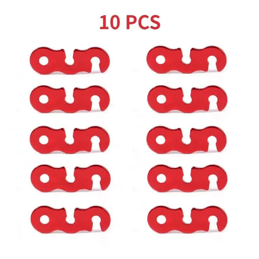 10Pcs Adjustable Camping Tent Cord Rope Buckle S Type Tensioners Fastener Kit Outdoor Camping Tents Securing Accessories