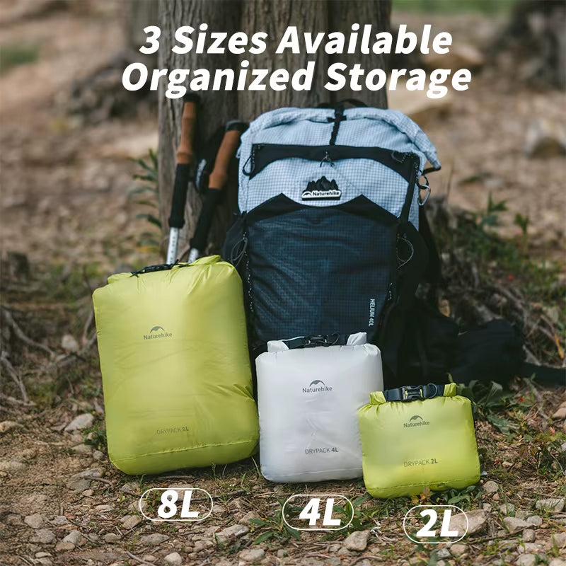 2L/4L/8L Compression Bag Swimming Waterproof Dry Bag Expend Small Lighweight Dry Bag for Kayaking Fishing Rafting