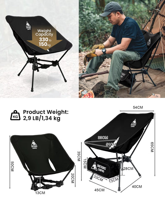 Tigerblade Camping Chair Foldable Outdoor Beach Chair Triangle Framed Compact Portable Backpacking Hiking Travel Chair
