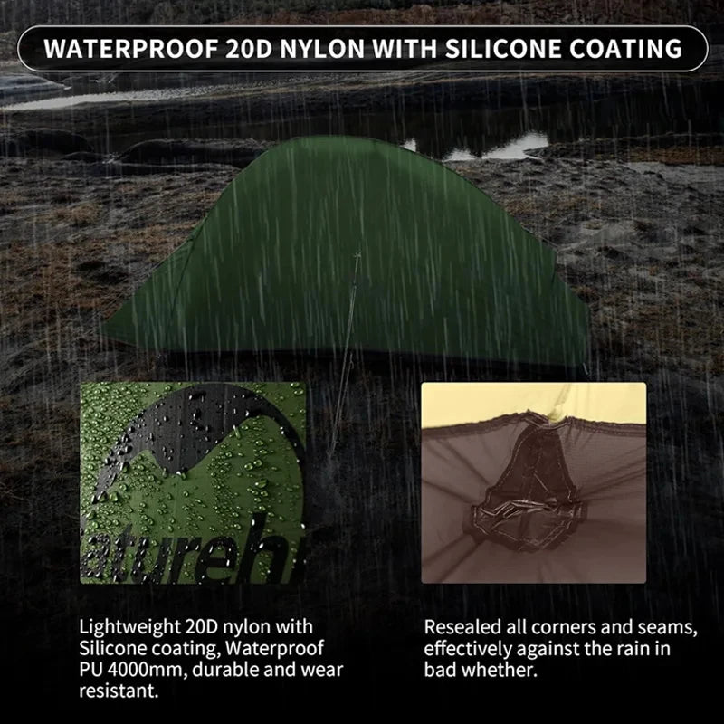 Cloud up 1 2 3 Tent Ultralight Camping Tent Double Layer Waterproof Tent Outdoor Hiking Backpacking Tent with Mat