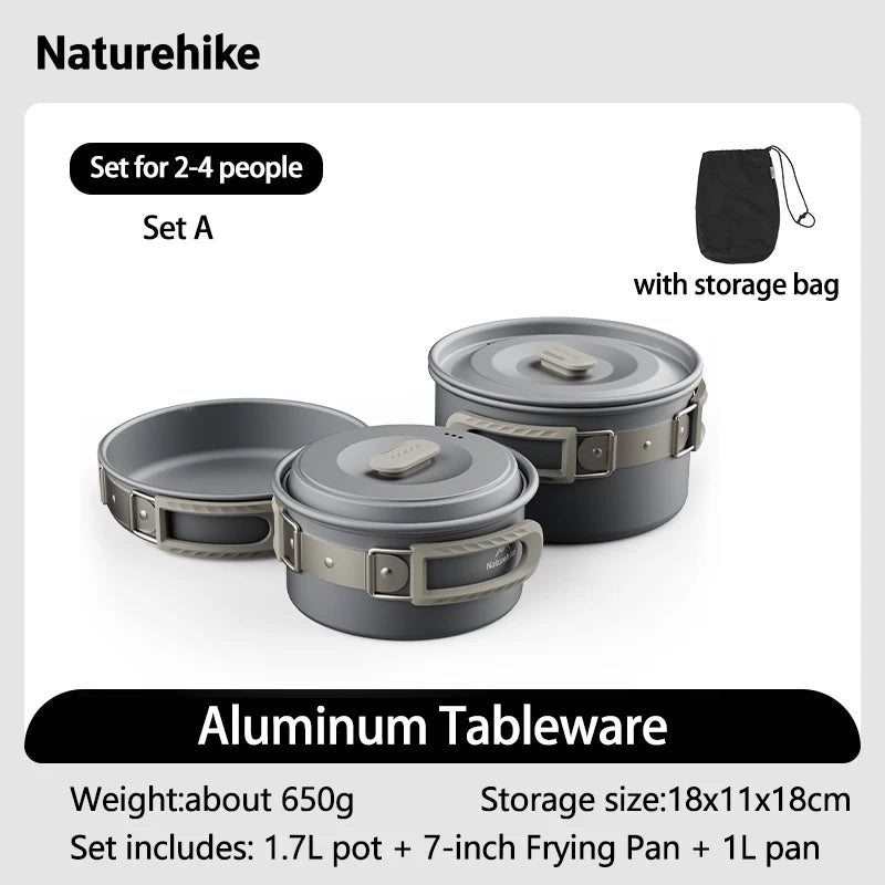 Camping Cookware Outdoor Cooking Ultralight Aluminum Pot Kettle Tablewear Set Cool Camping Gear Kitchen Accessories