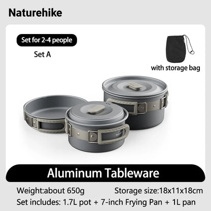 Camping Cookware Outdoor Cooking Ultralight Aluminum Pot Kettle Tablewear Set Cool Camping Gear Kitchen Accessories