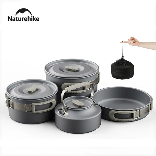 Camping Cookware Outdoor Cooking Ultralight Aluminum Pot Kettle Tablewear Set Cool Camping Gear Kitchen Accessories
