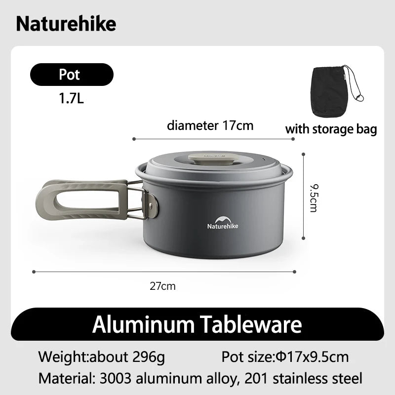 Camping Cookware Outdoor Cooking Ultralight Aluminum Pot Kettle Tablewear Set Cool Camping Gear Kitchen Accessories