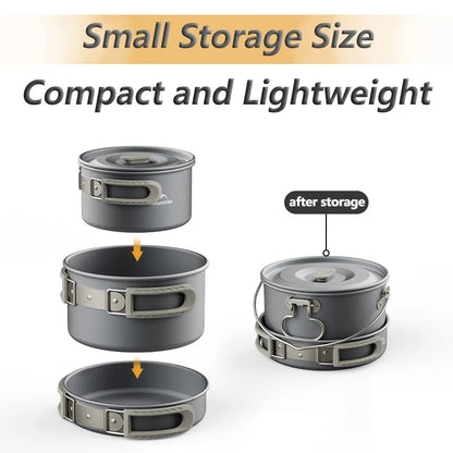 Camping Cookware Outdoor Cooking Ultralight Aluminum Pot Kettle Tablewear Set Cool Camping Gear Kitchen Accessories