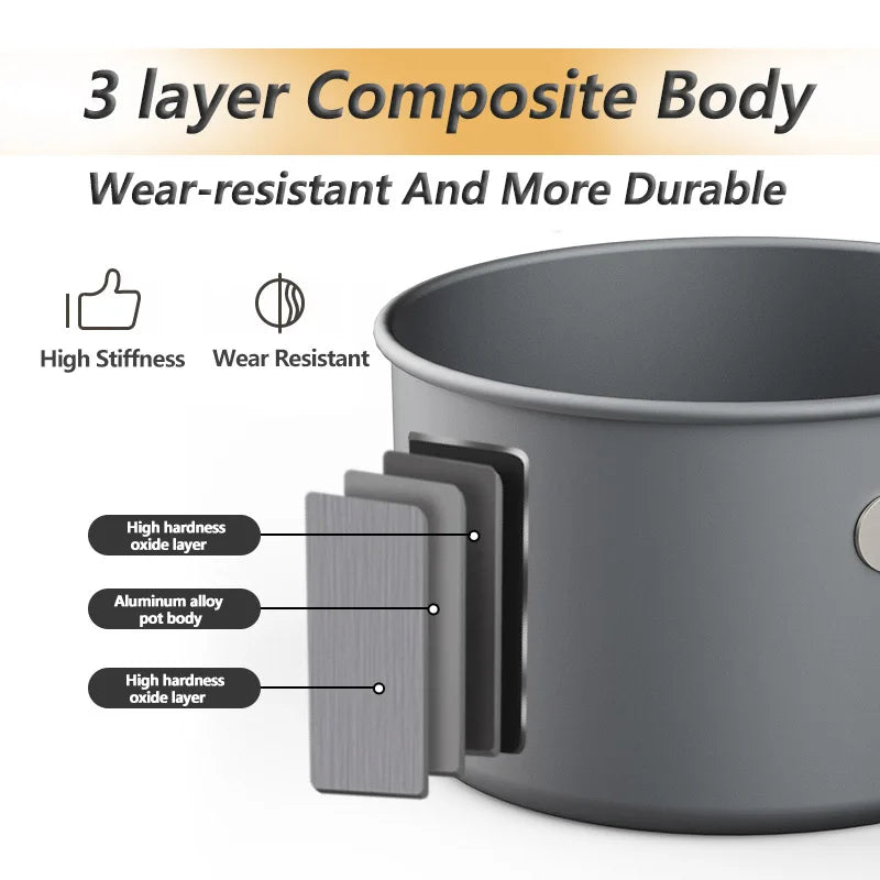 Camping Cookware Outdoor Cooking Ultralight Aluminum Pot Kettle Tablewear Set Cool Camping Gear Kitchen Accessories