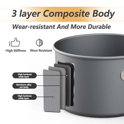 Camping Cookware Outdoor Cooking Ultralight Aluminum Pot Kettle Tablewear Set Cool Camping Gear Kitchen Accessories