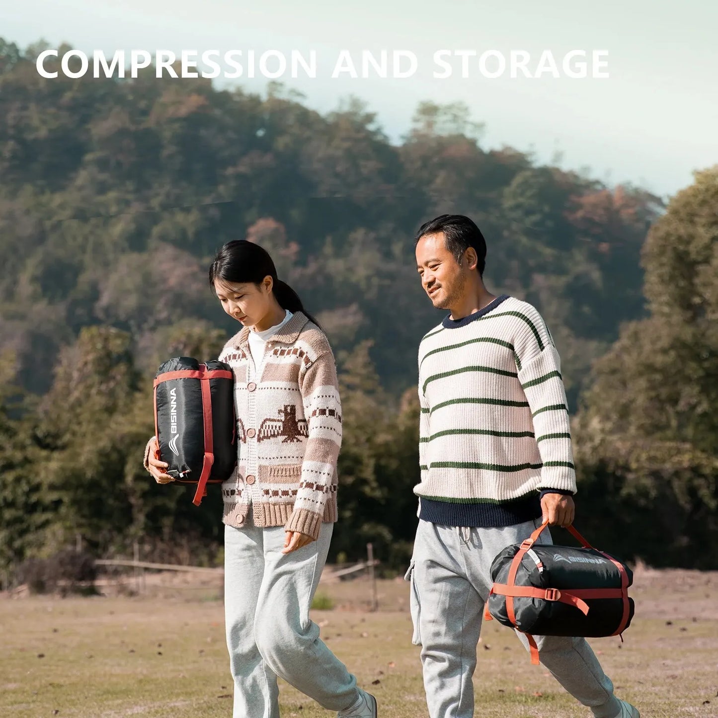 Large Camping Sleeping Bag Lightweight 3 Season Loose Widen Bag Long Size for Adult Rest Hiking Fishing