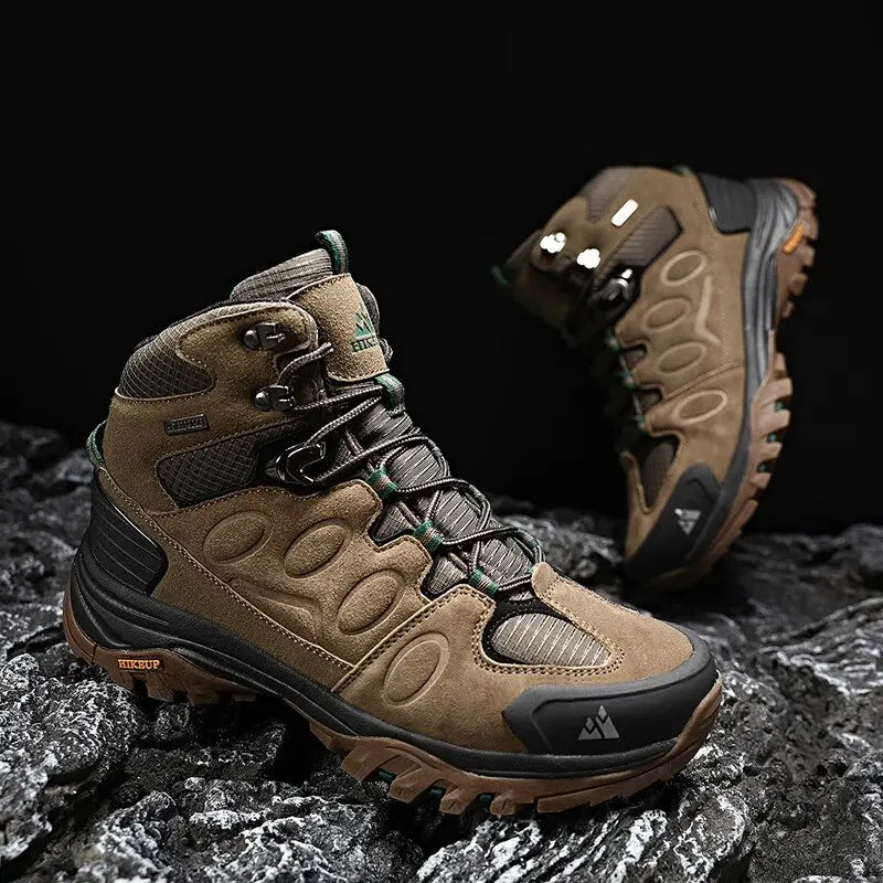 High-Top Men Hiking Boot Winter Outdoor Shoes Lace-Up Non-Slip Sports Casual Trekking Boots Man Suede Warm Shoes