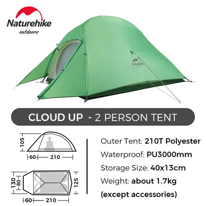 Cloud up 1 2 3 Tent Ultralight Camping Tent Double Layer Waterproof Tent Outdoor Hiking Backpacking Tent with Mat