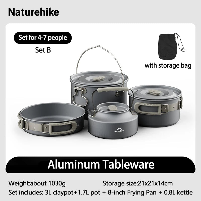 Camping Cookware Outdoor Cooking Ultralight Aluminum Pot Kettle Tablewear Set Cool Camping Gear Kitchen Accessories