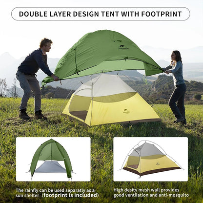 Cloud up 1 2 3 Tent Ultralight Camping Tent Double Layer Waterproof Tent Outdoor Hiking Backpacking Tent with Mat