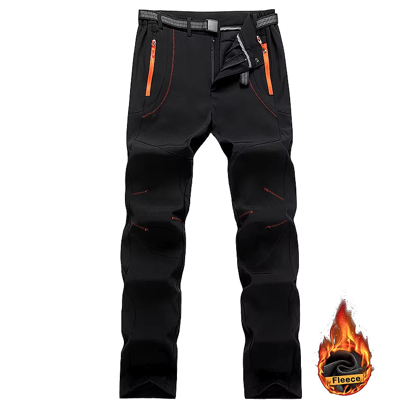 Thick Warm Fleece Hiking Pants Men Winter Waterproof Windproof Outdoor Soft Shell Rain Trousers Trekking Camping Ski Pants