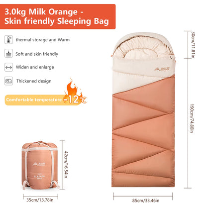 Camping Sleeping Bag Ultralight 4 Season Warm Envelope Backpacking Cotton Sleeping Bag for Outdoor Traveling Hiking