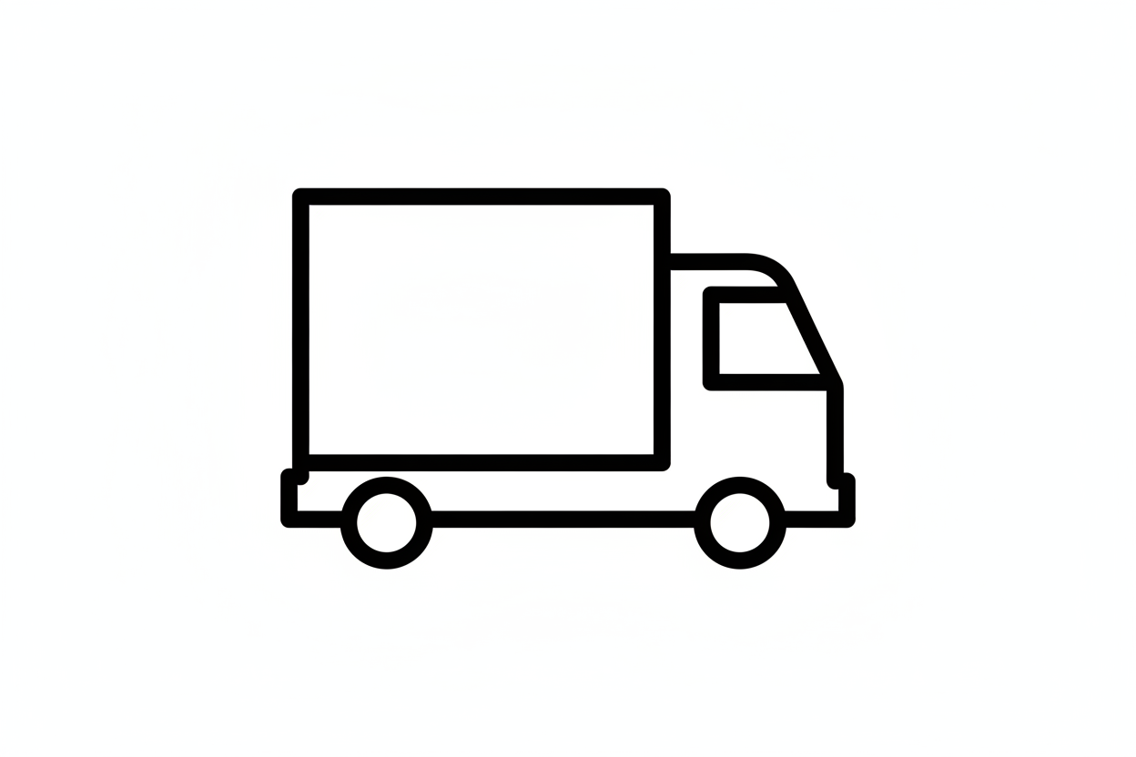 Camion de envio, sin texto un camion de borde negro