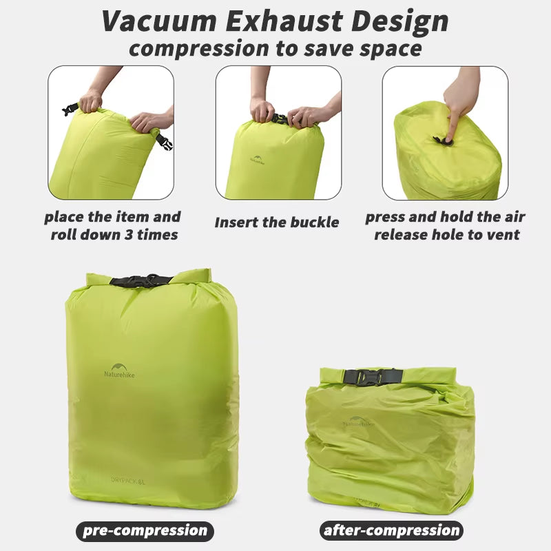 2L/4L/8L Compression Bag Swimming Waterproof Dry Bag Expend Small Lighweight Dry Bag for Kayaking Fishing Rafting