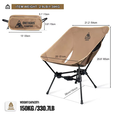 Tigerblade Camping Chair Foldable Outdoor Beach Chair Triangle Framed Compact Portable Backpacking Hiking Travel Chair